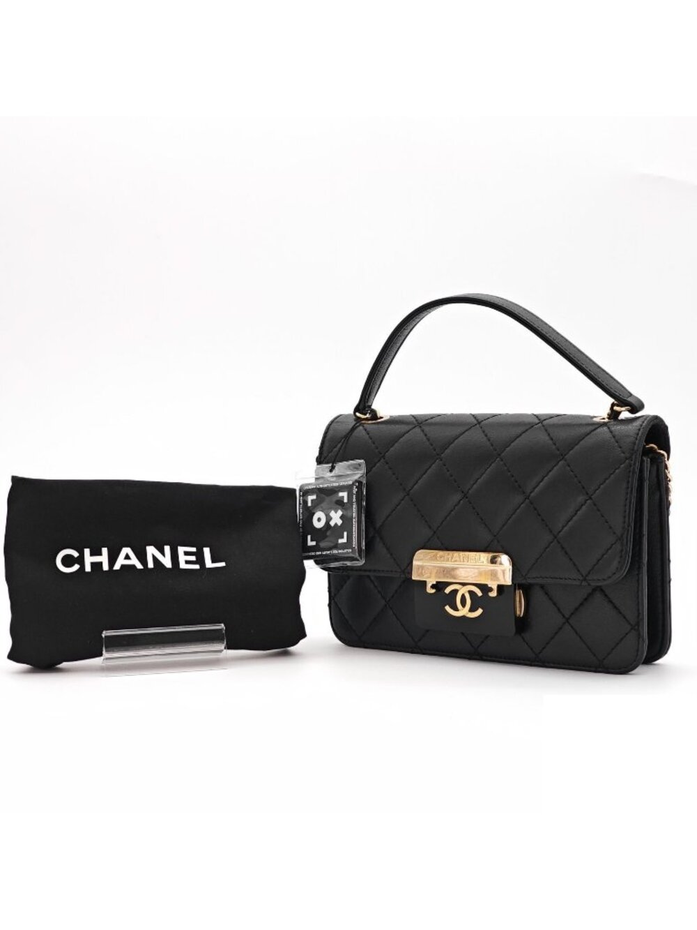 Chanel Beauty Lock Quilted Chain Shoulder Bag Flap Black